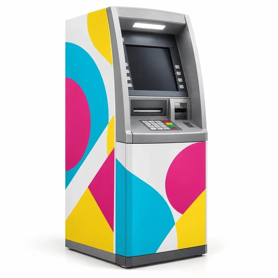 ATM Kabin Giydirme için baskı yüzeyi ve kullanım biçimini gösteren temsili ürün görseli