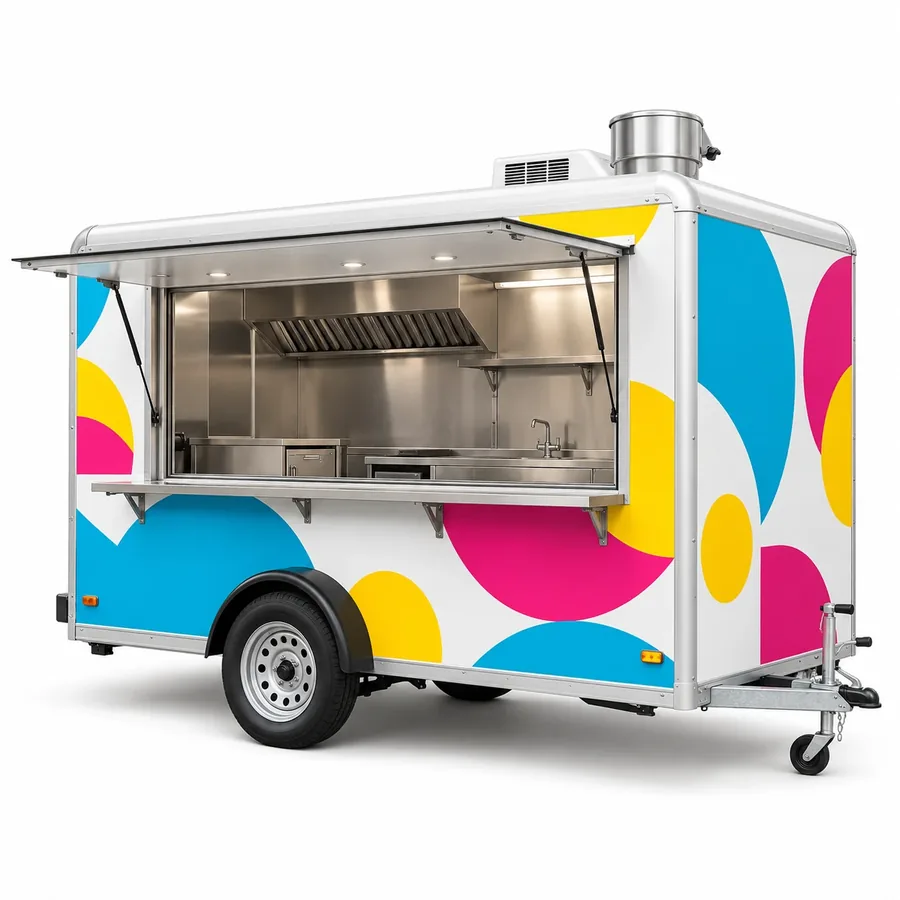 Food Truck Giydirme için baskı yüzeyi ve kullanım biçimini gösteren temsili ürün görseli